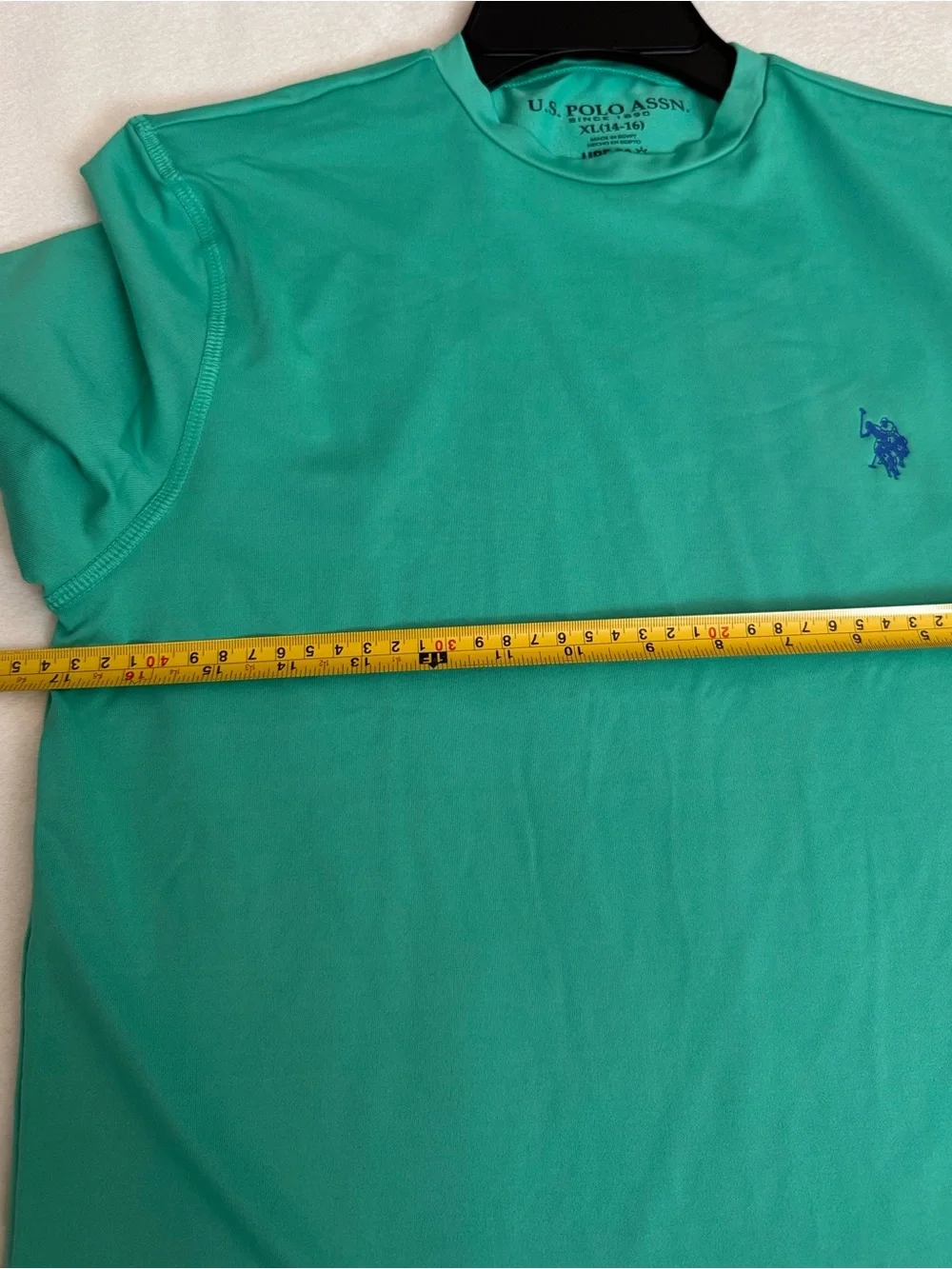 U.S. Polo Assn. Boys Short sleeve Rashguard, XL, Tropical Aqua